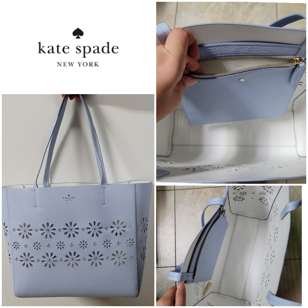 Kate Spade New York Faye Drive Hallie Floral Tote, Sky Blue
